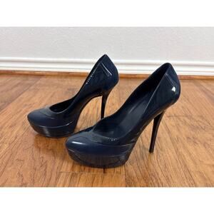 B45 Gucci Patent Leather Platform Pumps Womens EU 38  US 8 Party Rare Wedding